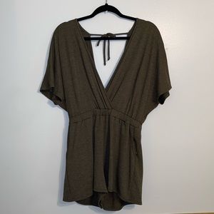 Brown green / hunter green romper
